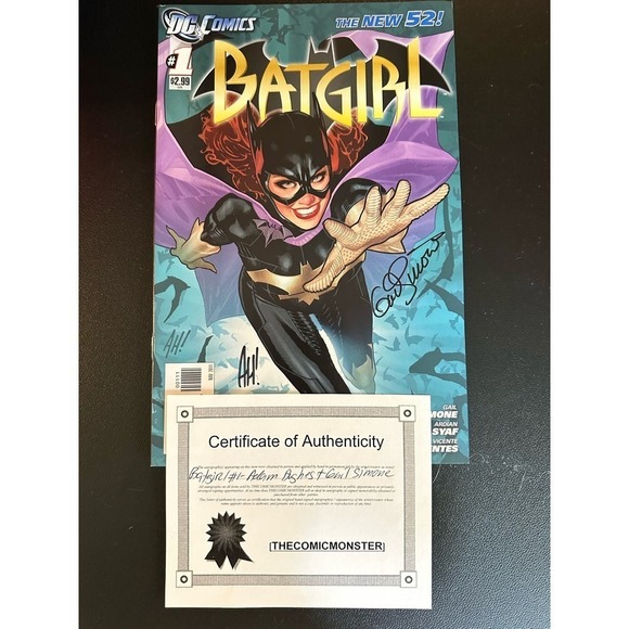 Batgirl 1 New 52 First Print Signed Adam Hughes Gail Simone NM 9.8 Comic Book - Picture 2 of 9